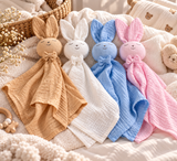 Doudou lapin en gaz de coton personnalisé