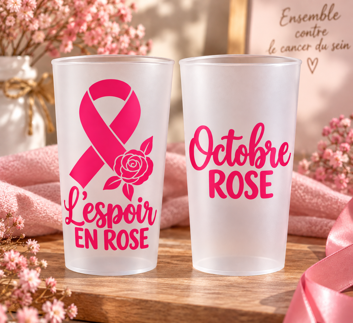 Ecocup Octobre Rose 2 faces