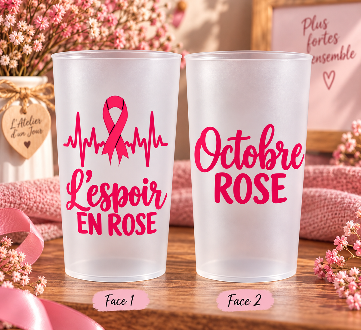 Ecocup 2 faces octobre rose