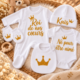 Ensemble naissance personnalisé – 5 pièces 0-3mois en coton
