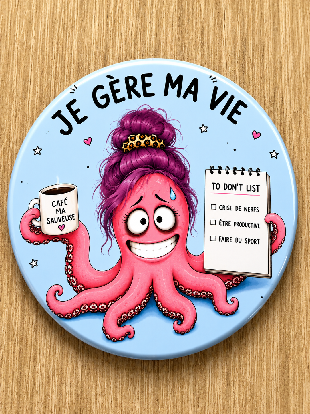 Badges Femme Humoristiques & Sarcastiques – Parce qu’on survit avec du café, du sarcasme et beaucoup d’auto dérision