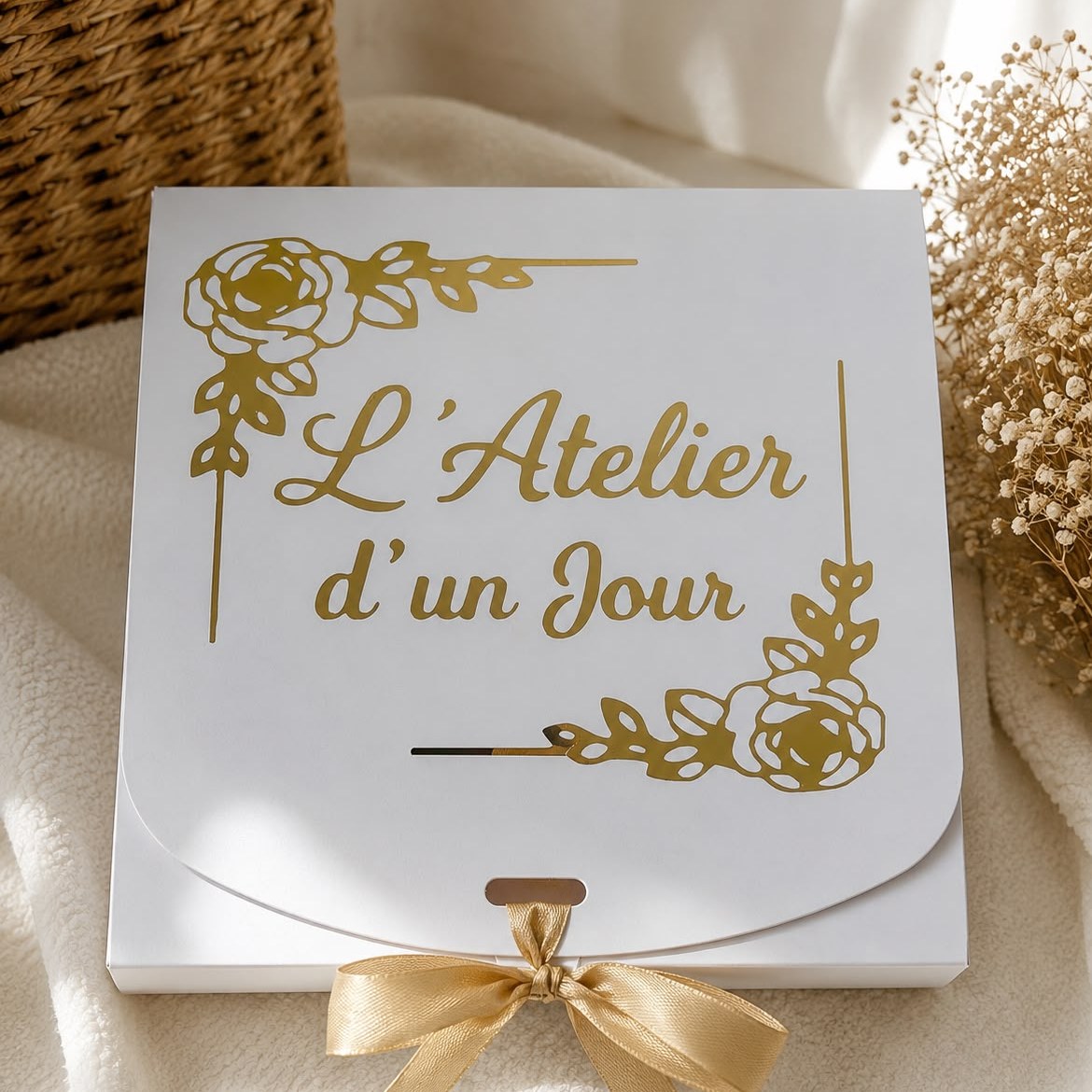 Coffret Souvenirs de Naissance fermé, boîte L'Atelier d'un Jour